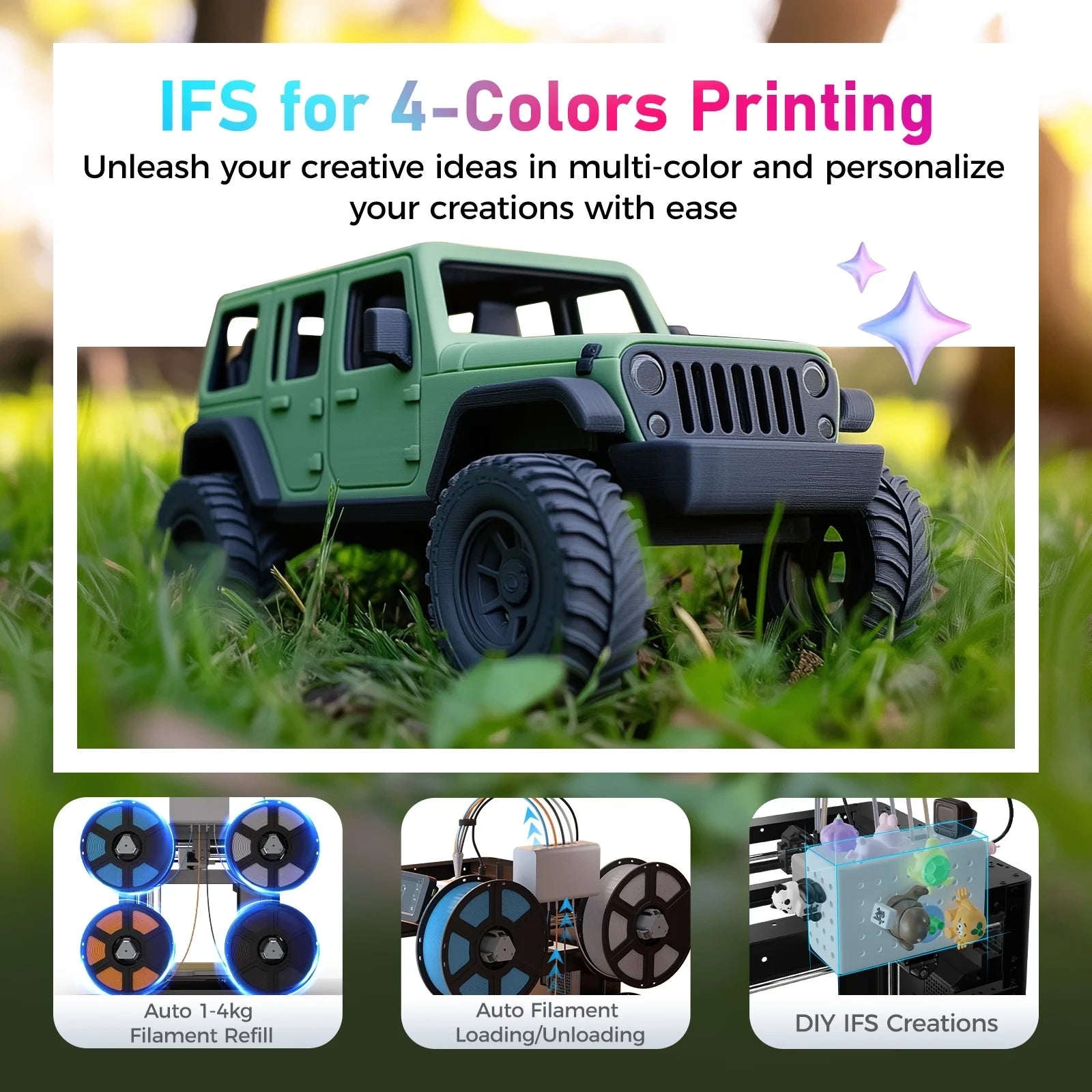 AD5X 3D Printer, Multi-Color Printer for Beginners Home DIY, 1Count, 8.7 X 8.7 X 8.7" — product view 2
