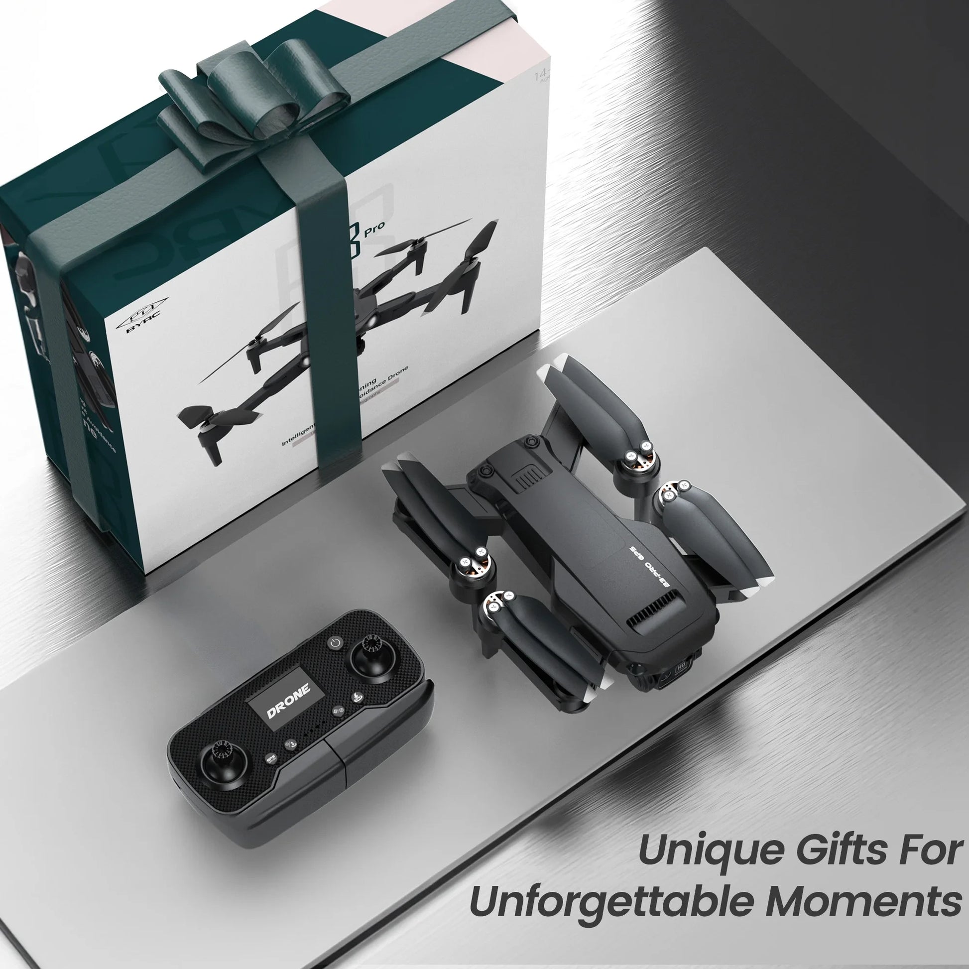 B3-PRO GPS Foldable Drone with 4K HD Camera for Adults, Brushless Motor, 2 Batteries, Black — product view 3
