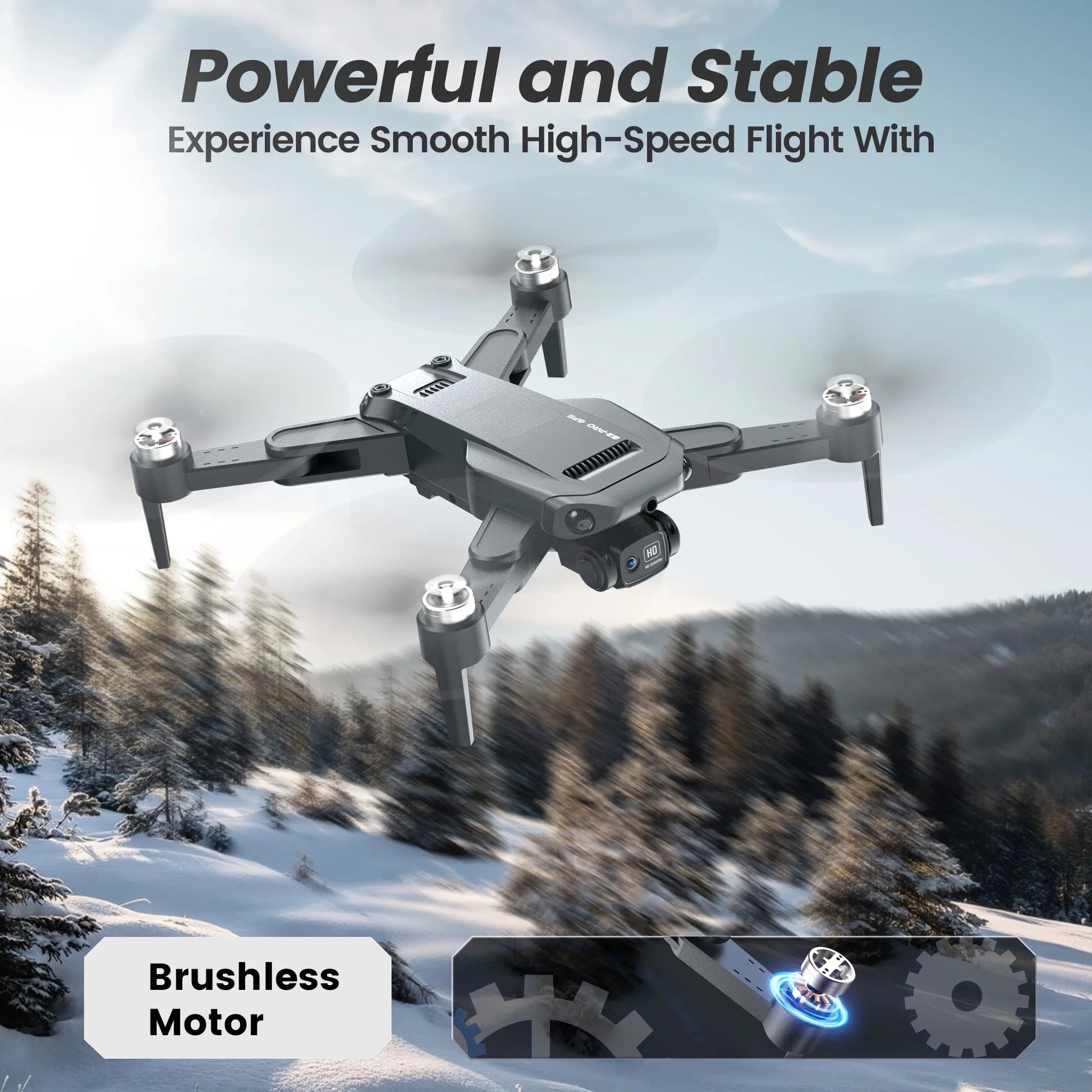 B3-PRO GPS Foldable Drone with 4K HD Camera for Adults, Brushless Motor, 2 Batteries, Black — product view 8