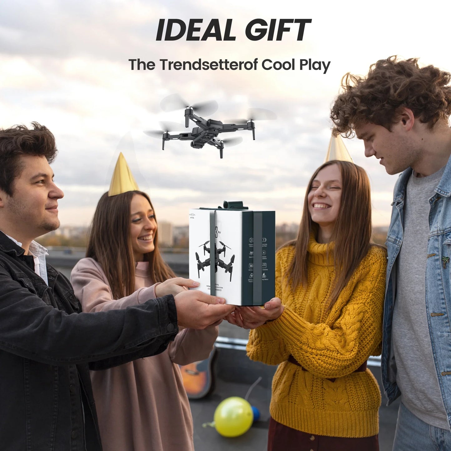 B3-PRO GPS Foldable Drone with 4K HD Camera for Adults, Brushless Motor, 2 Batteries, Black — product view 9