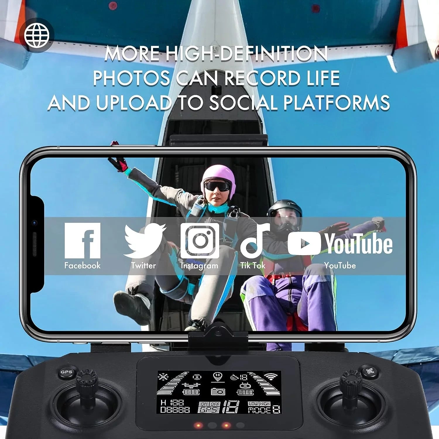 Drone with 4K Camera for Adults and Beginners, 5G Wifi Transmission, 40 Minutes Flight Time,Black — product view 5