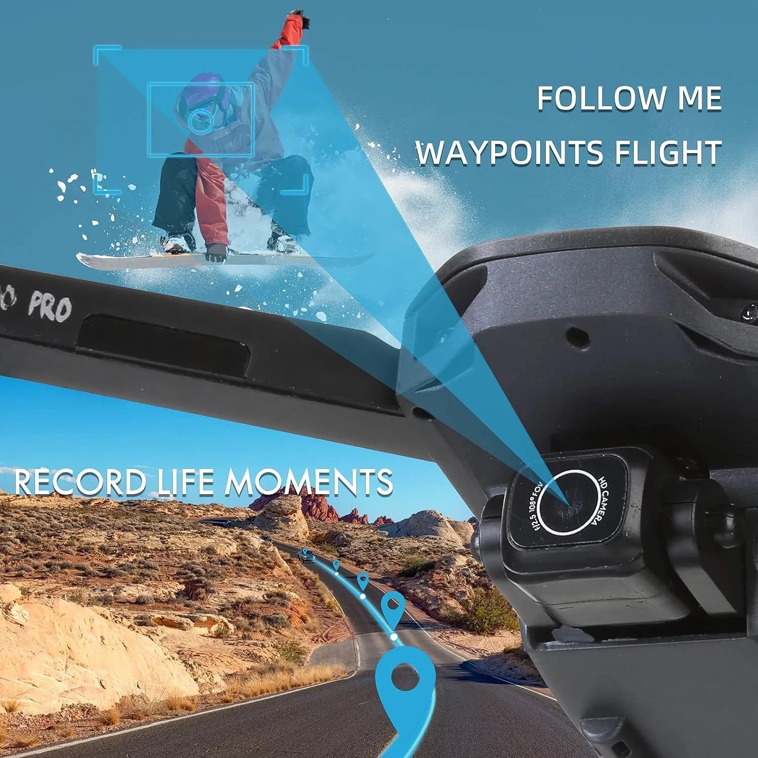 Drone with 4K Camera for Adults and Beginners, 5G Wifi Transmission, 40 Minutes Flight Time,Black — product view 6