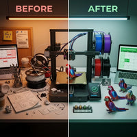 AD5X 3D Printer, Multi-Color Printer & 600Mm/S High Speed, 1Count, 8.7 X 8.7 X 8.7" — Before & After