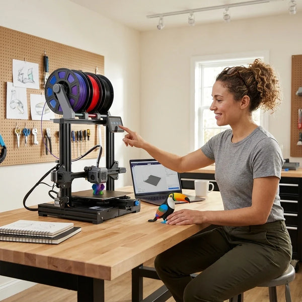 3D Printer Built for Multi-Color Production, 600mm/s Speed, 4-Color Support, Direct Drive Extruder